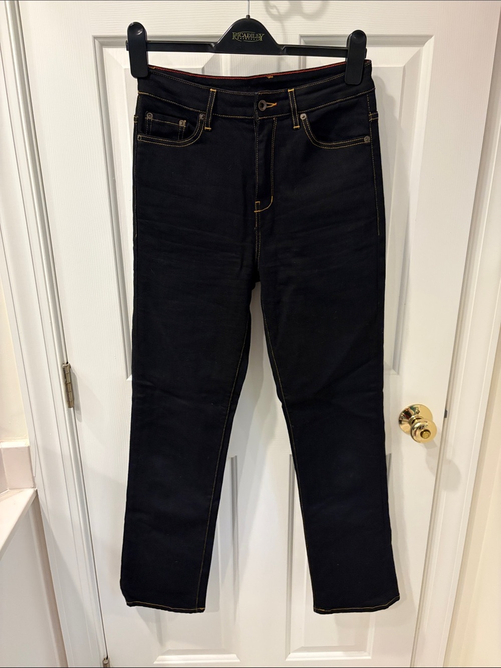 Raleigh Denim Madison High-Rise Women’s Black Jeans with Contrast Stitching
